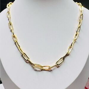 18K Gold Paperclip Chain Necklace
